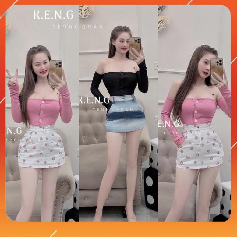 Set đồ nữ áo thun trễ vai chân váy loang kèm đai tiểu thư , vyanh