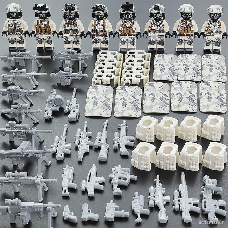 Tương thích với các viên gạch LEGO Lực lượng đặc biệt ma SWAT xe tăng mô hình nhỏ Hummer Jeep container lắp ráp đồ chơi