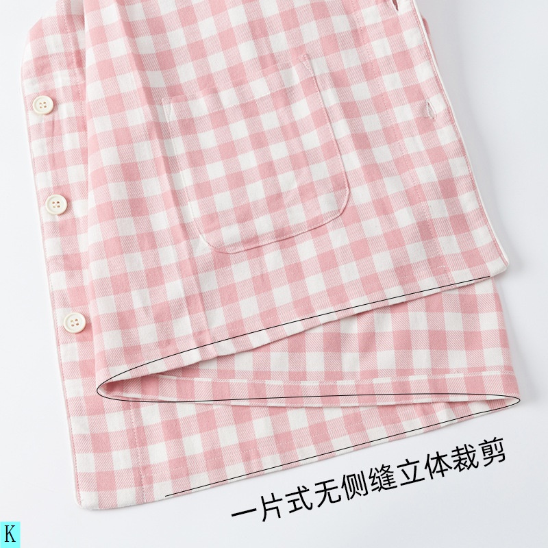 Muji Bộ Đồ Ngủ cotton Tay Dài Họa Tiết Kẻ Sọc Dành Cho Cặp Đôi