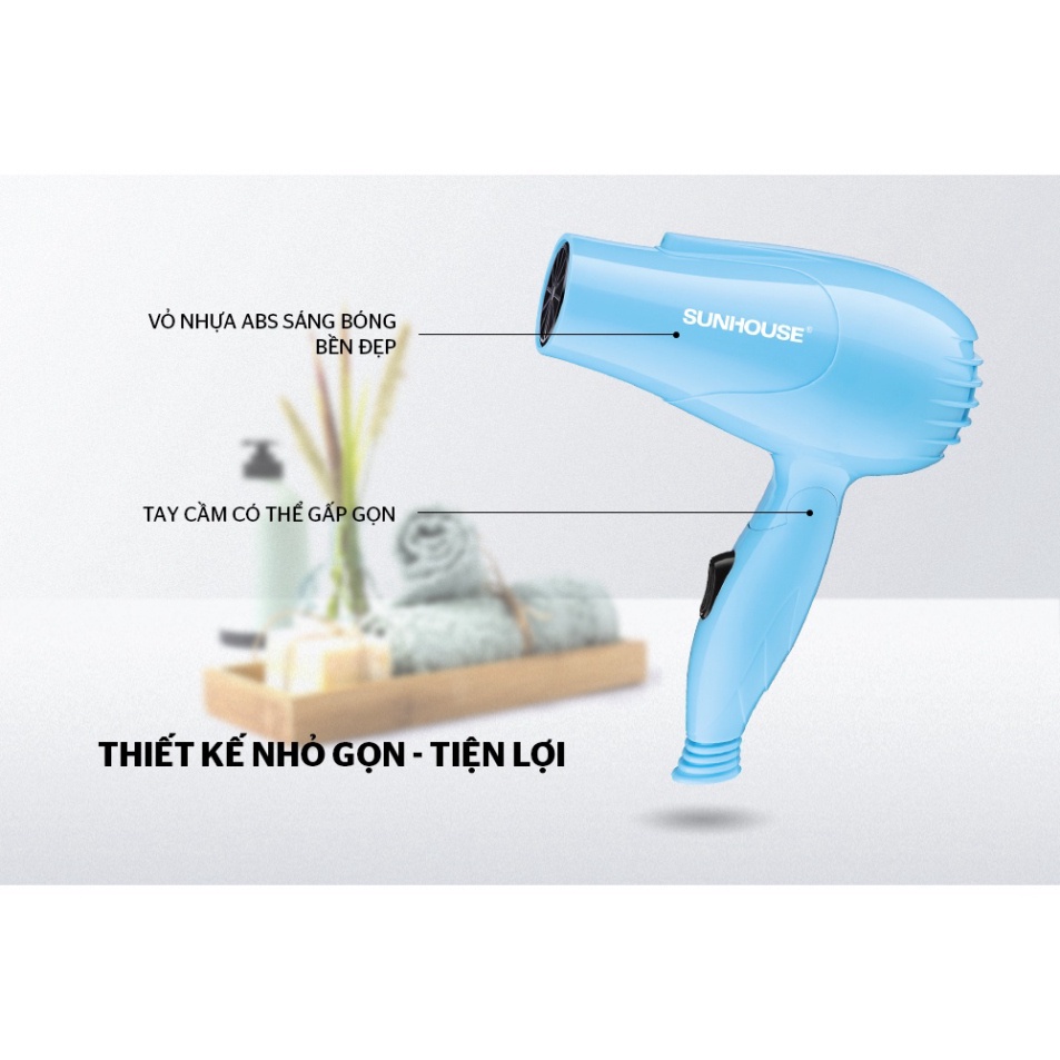 Máy sấy tóc Sunhouse SHD2305 - Công suất 650W - Bảo hành chính hãng 12 tháng