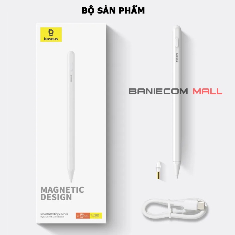 [NEW 2023] Bút cảm ứng ipad(Pro/Gen/Mini/Air) Baseus Smooth Writing 2 Stylus Pencil with LED - BANIECOM