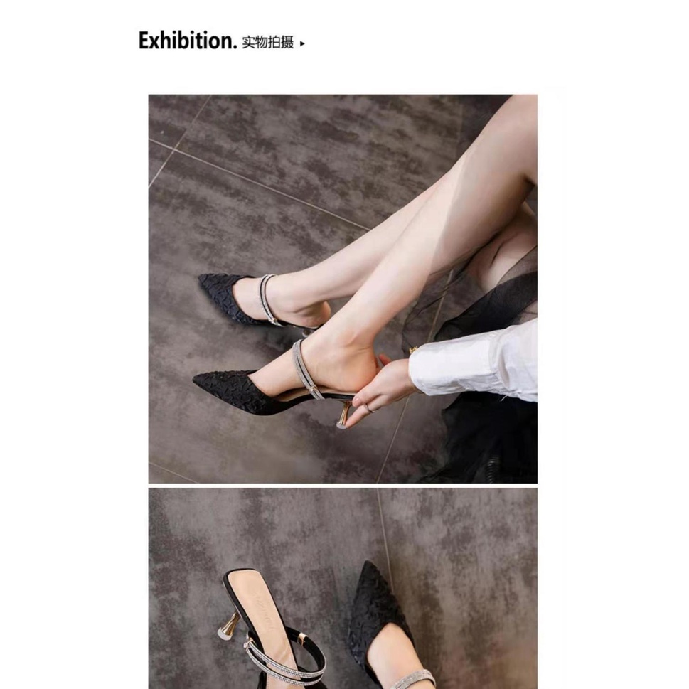Sandal Cao Gót Mũi Nhọn Thời Trang Xuân Hè 2023 Dành Cho Nữ