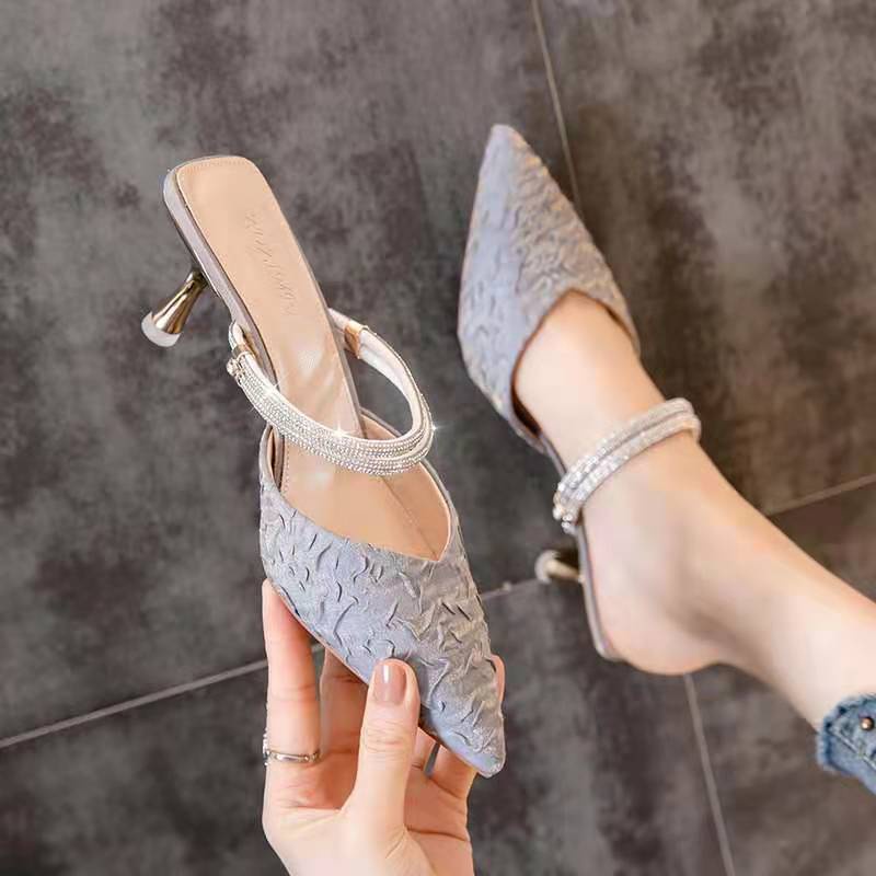 Sandal Cao Gót Mũi Nhọn Thời Trang Xuân Hè 2023 Dành Cho Nữ