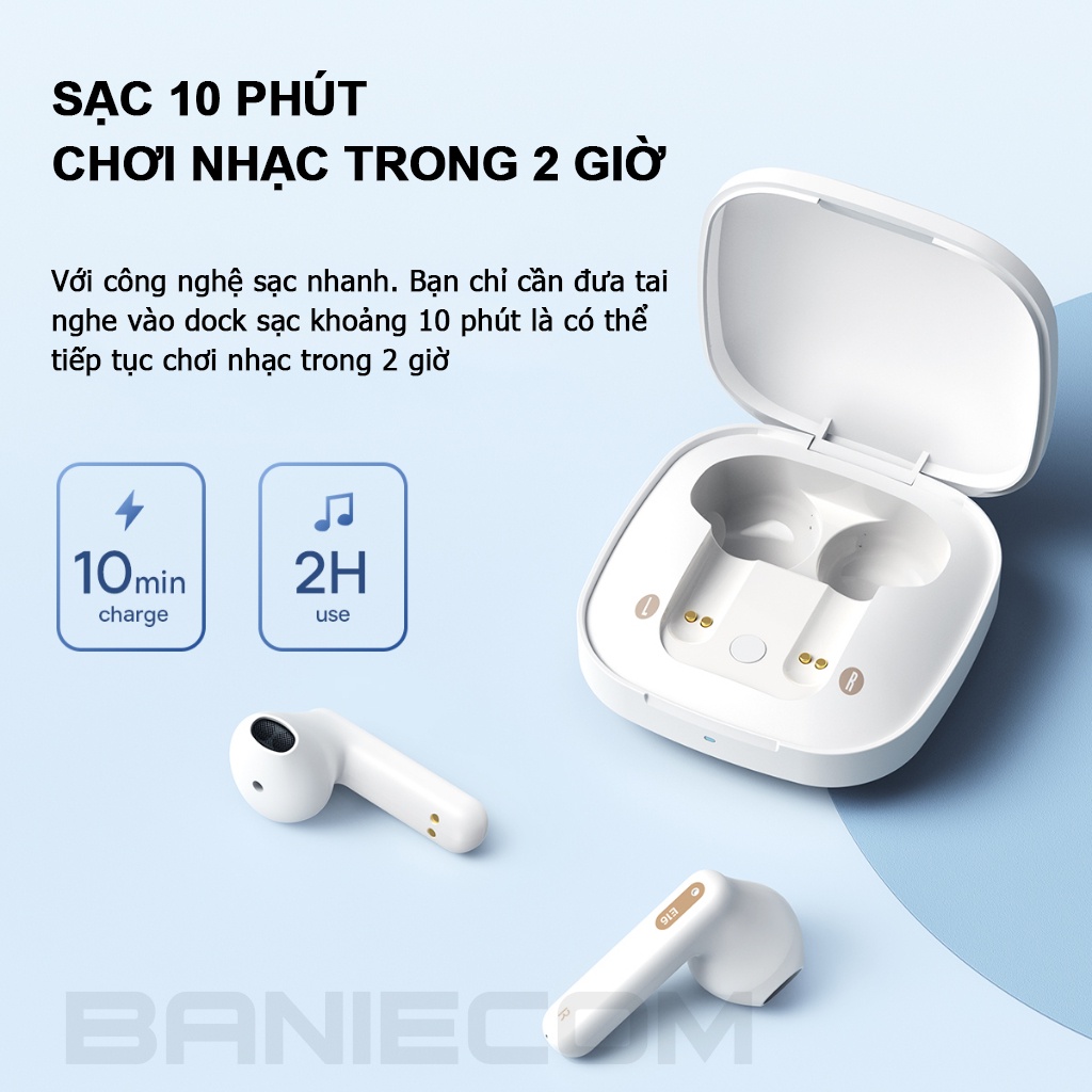 Tai nghe Bluetooth Baseus E16 Bowie True Wireless Bluetooth 5.3 Chống Nước IPX4 30h - BANIECOM