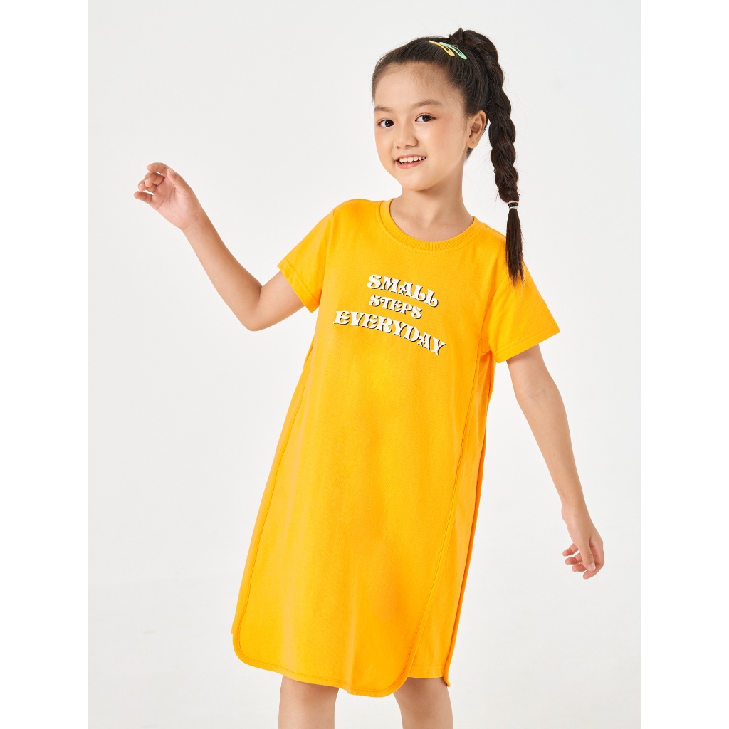 Váy liền bé gái CANIFA chất liệu cotton pha in hình 1DS22S047