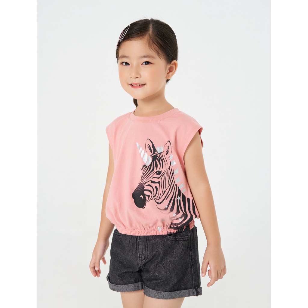 Áo sát nách bé gái CANIFA in hình dễ thương chất liệu cotton USA 1TA22S011