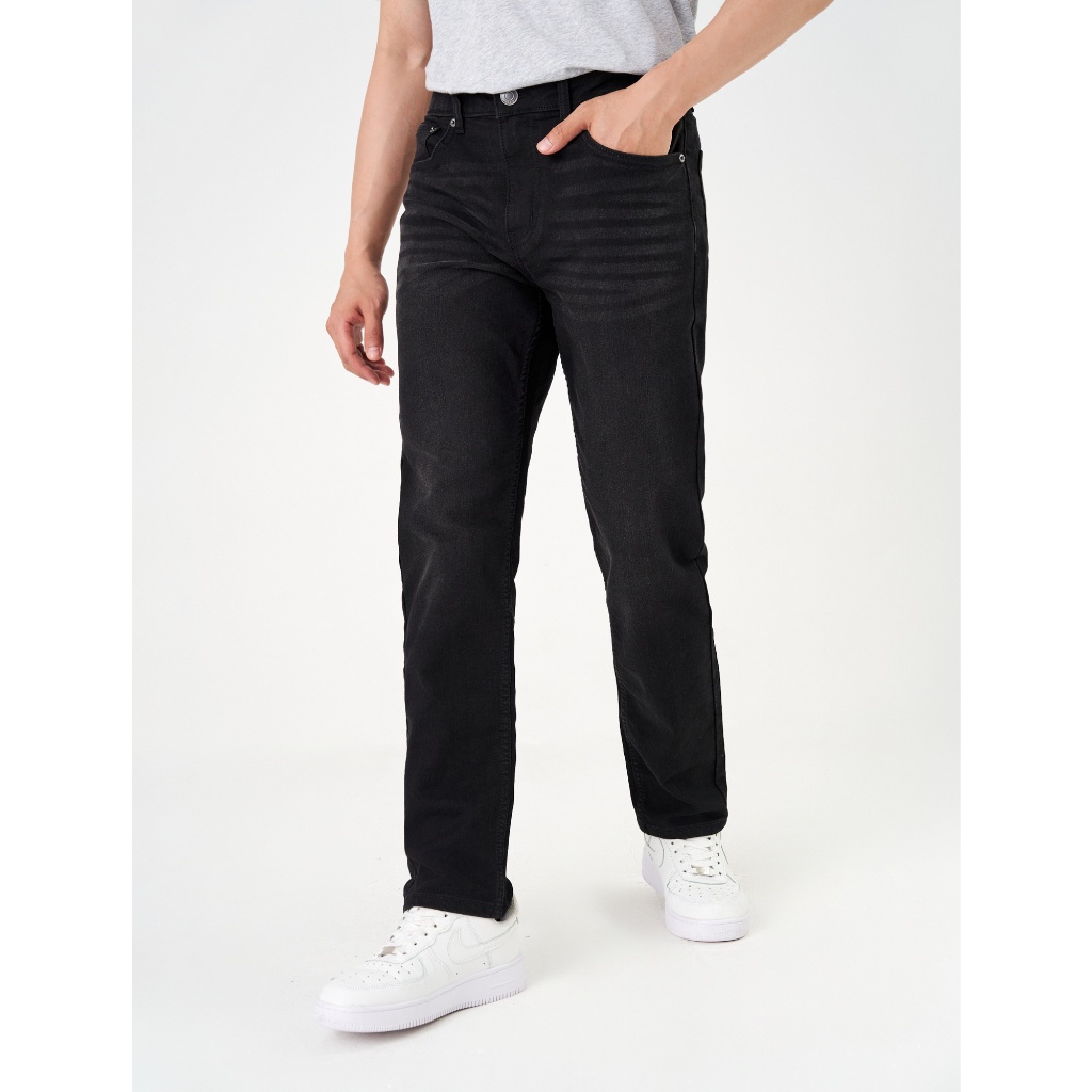 Quần jeans nam CANIFA chất liệu cotton pha, cạp thường cài cúc, phom ôm 8BJ23A002