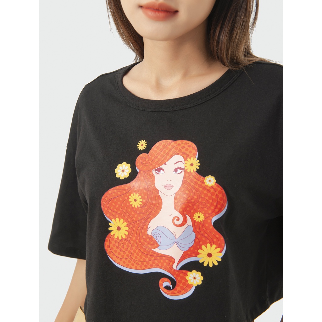 Áo croptop nữ CANIFA form rộng tay lỡ cotton cao cấp in hình Disney 6TS22S030