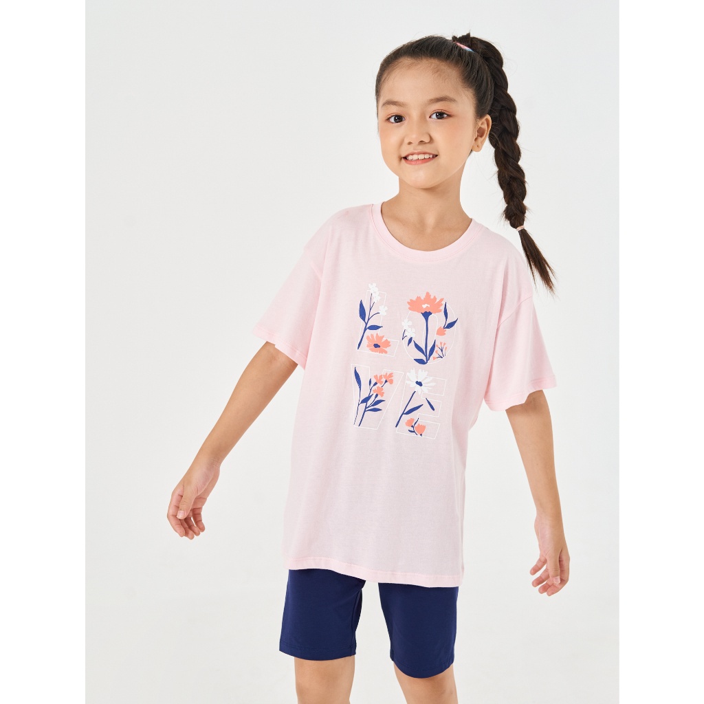 Bộ quần áo bé gái CANIFA in họa tiết dễ thương chất liệu cotton thoáng mát thoải mái 1LS22S015