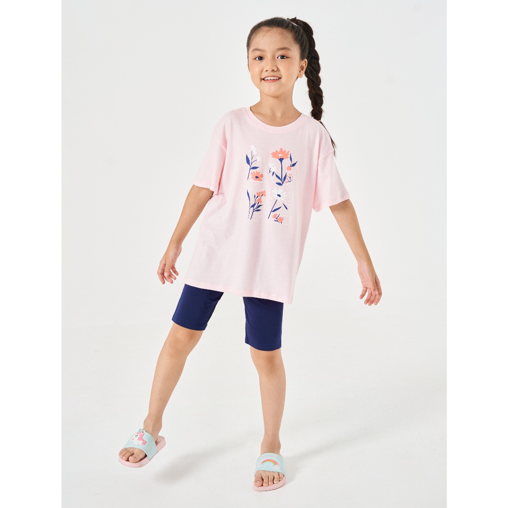 Bộ quần áo bé gái CANIFA in họa tiết dễ thương chất liệu cotton thoáng mát thoải mái 1LS22S015