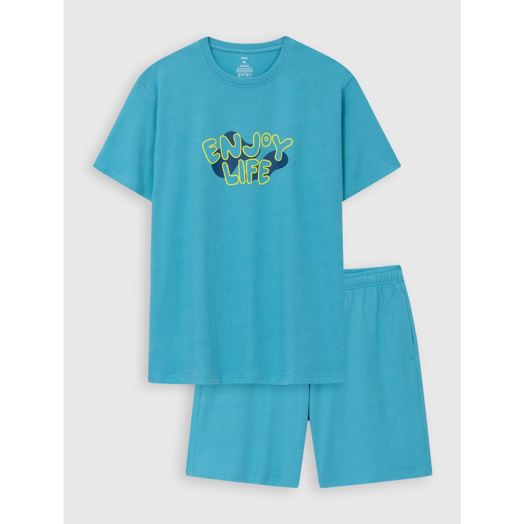 Bộ quần áo nam cộc tay CANIFA chất liệu cotton pha thấm hút, co giãn thoải mái 8LS23S002