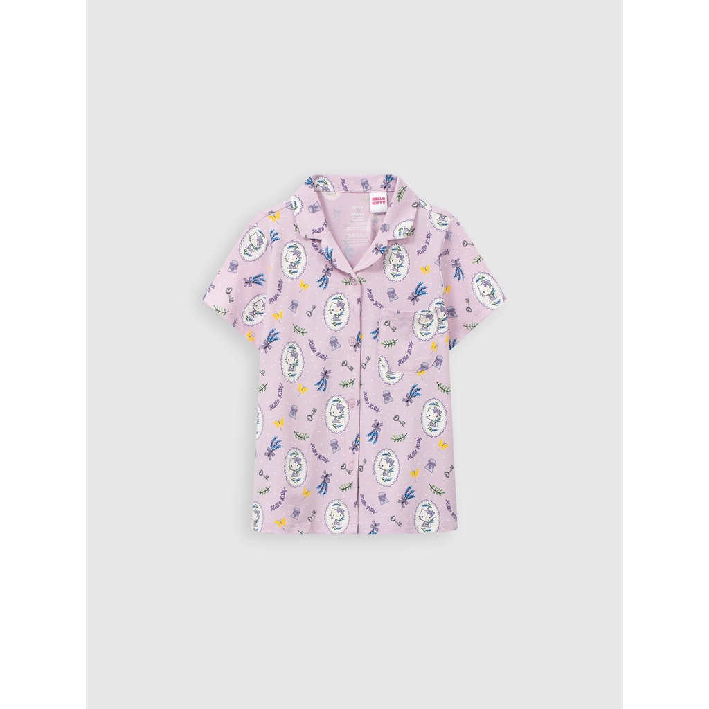 Bộ quần áo pijama bé gái CANIFA chất liệu cotton co giãn 1LS23S011
