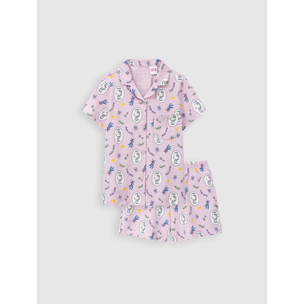 Bộ quần áo pijama bé gái CANIFA chất liệu cotton co giãn 1LS23S011