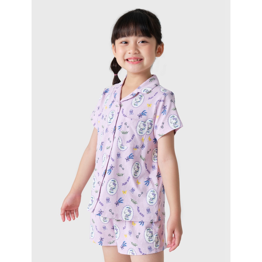 Bộ quần áo pijama bé gái CANIFA chất liệu cotton co giãn 1LS23S011
