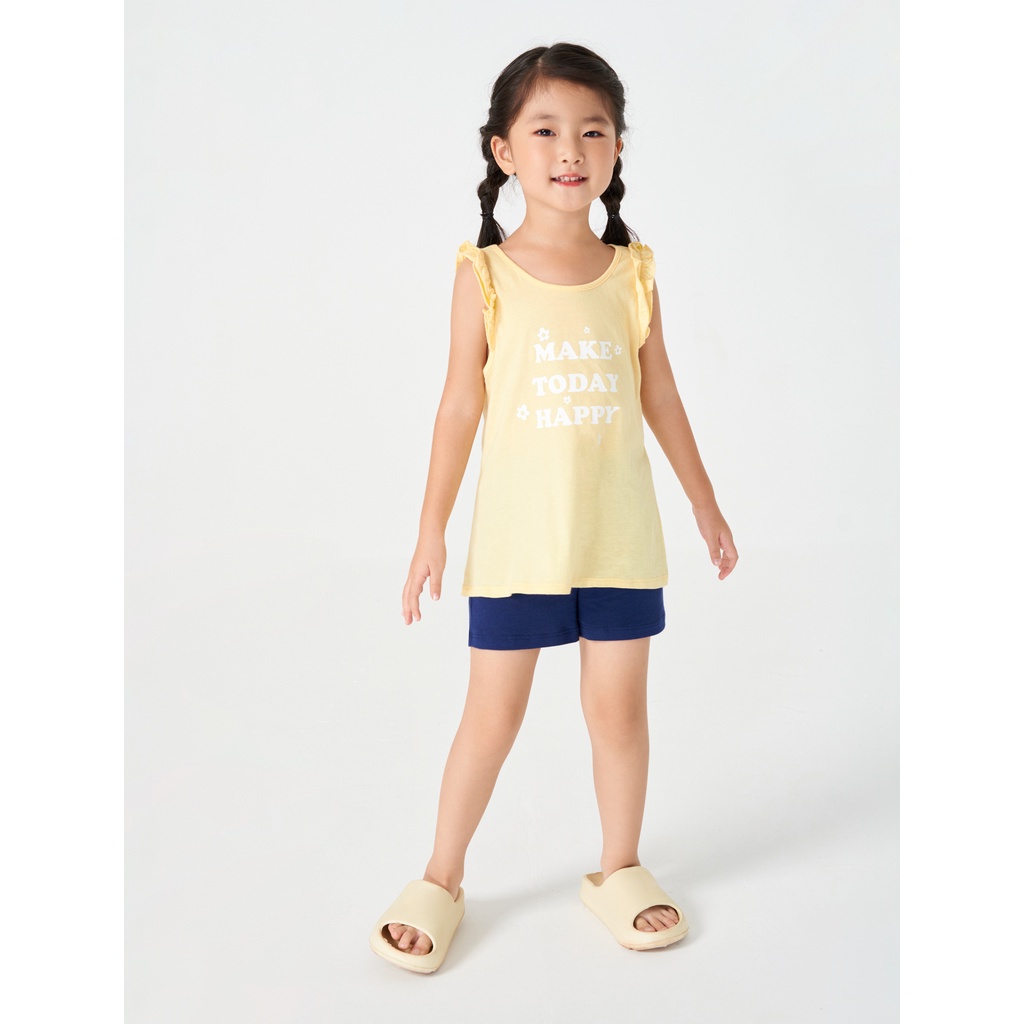 Bộ mặc nhà bé gái in hình CANIFA 100% cotton thoải mái thoáng mát 1LS22S001