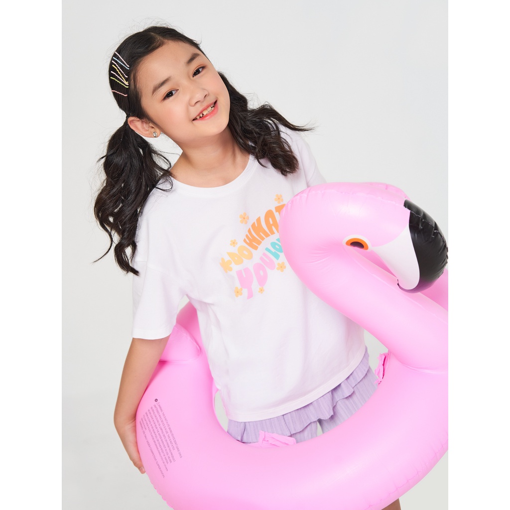 Áo thun bé gái CANIFA cotton cổ tròn tay ngắn in họa tiết dễ thương - 1TS22S018