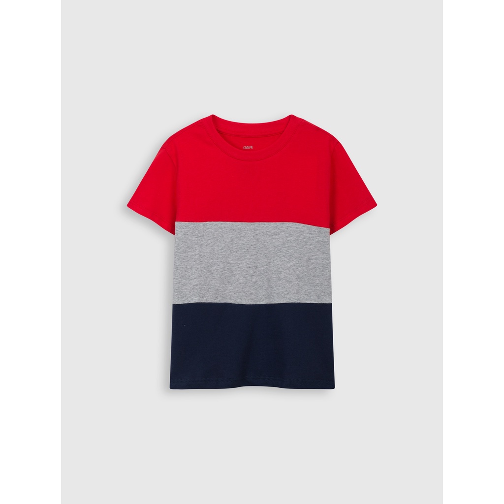 Áo phông bé trai cotton USA phối màu CANIFA - 2TS21S015