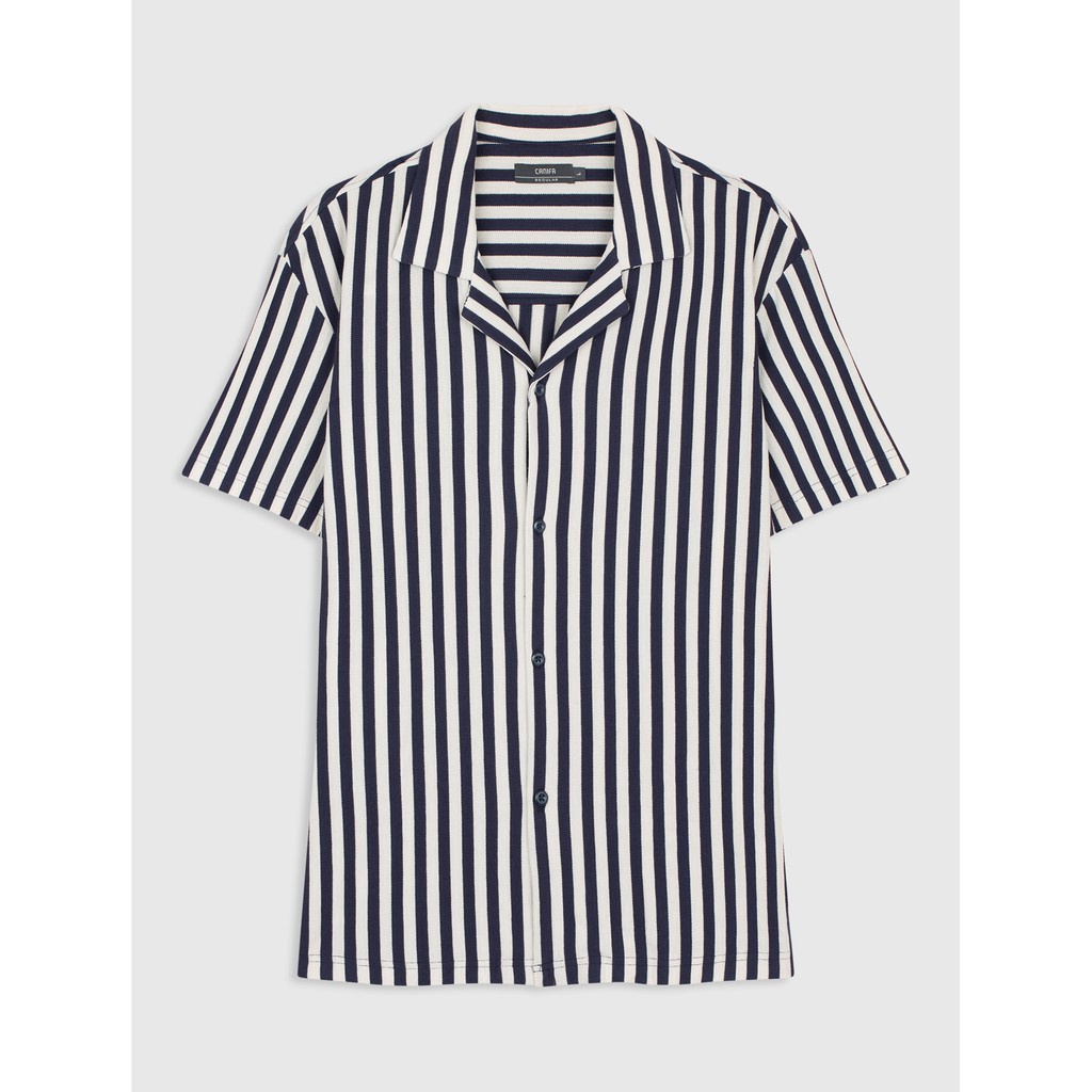 Áo sơ mi nam tay ngắn họa tiết kẻ sọc CANIFA 8TH20C001