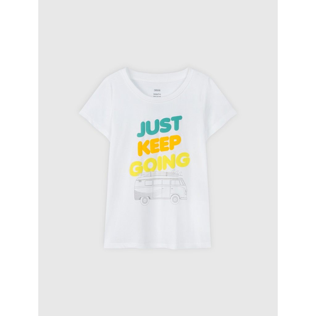 Áo phông bé gái CANIFA 100% cotton  hình in dễ thương cho bé từ 2 tuổi tới 10 tuổi - 1TS21S015