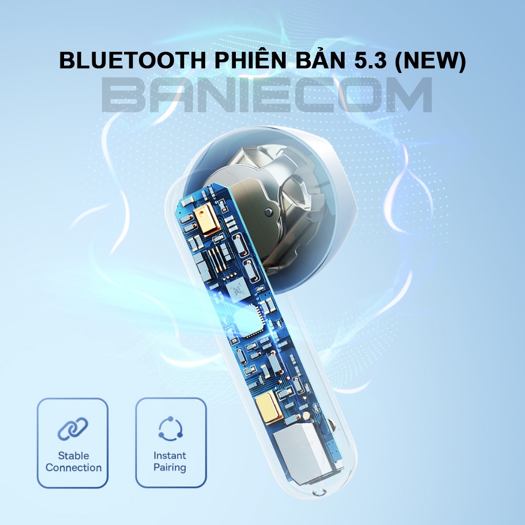 Tai nghe Bluetooth Baseus E16 Bowie True Wireless Bluetooth 5.3 Chống Nước IPX4 30h - BANIECOM