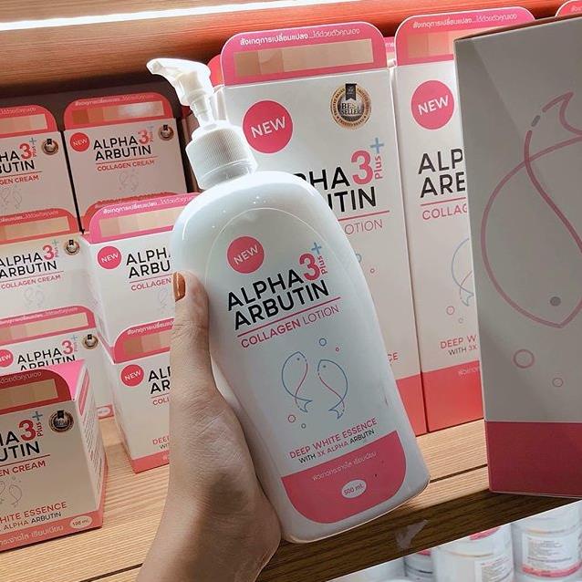 Sữa Dưỡng Thể Trắng Da Alpha Arbutin Collagen Lotion 3+ Plus Thái Lan Dưỡng Trắng Mềm Mại 500ml