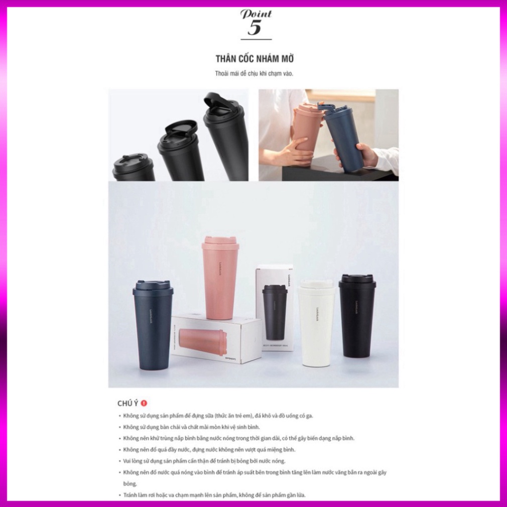 Bình giữ nhiệt Lock&Lock Energetic one-touch 550ml - LHC3249  HÀNG CHÍNH HÃNG