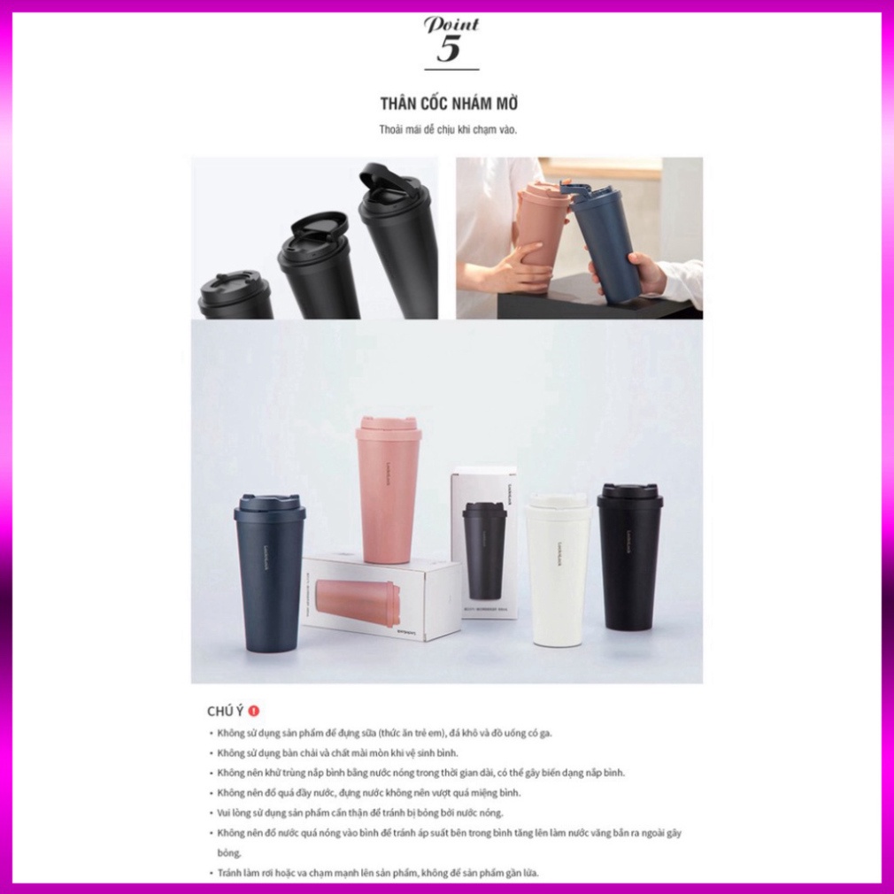 Bình giữ nhiệt Lock&Lock Energetic one-touch 550ml - LHC3249  HÀNG CHÍNH HÃNG