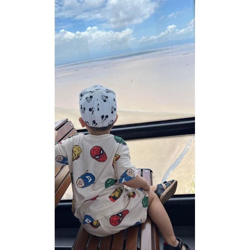 Set cộc tay bé trai Marvel HM Auth chất vải Siêu ĐỈNH