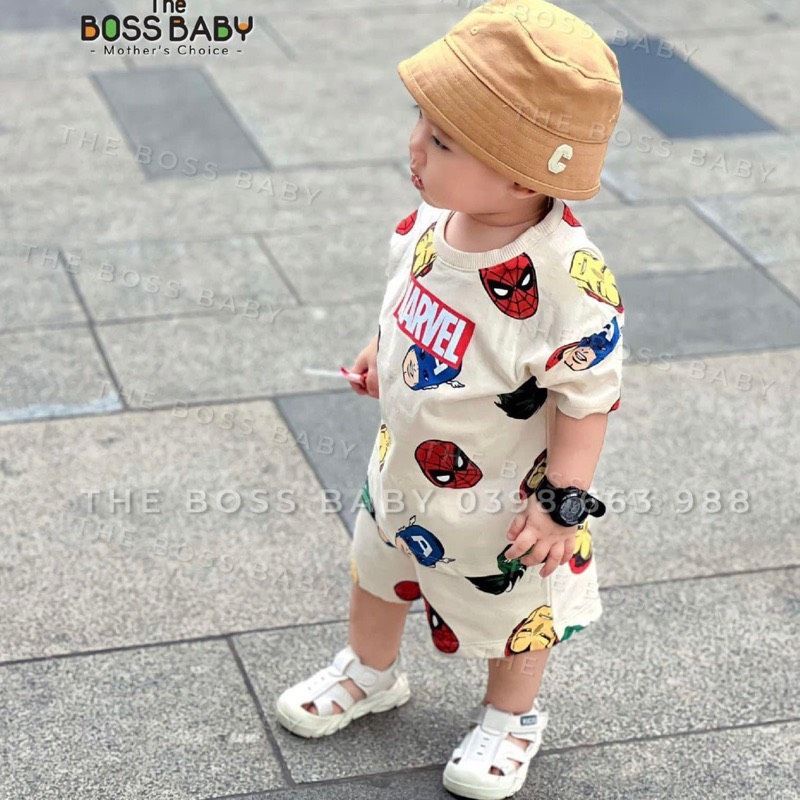 Set cộc tay bé trai Marvel HM Auth chất vải Siêu ĐỈNH