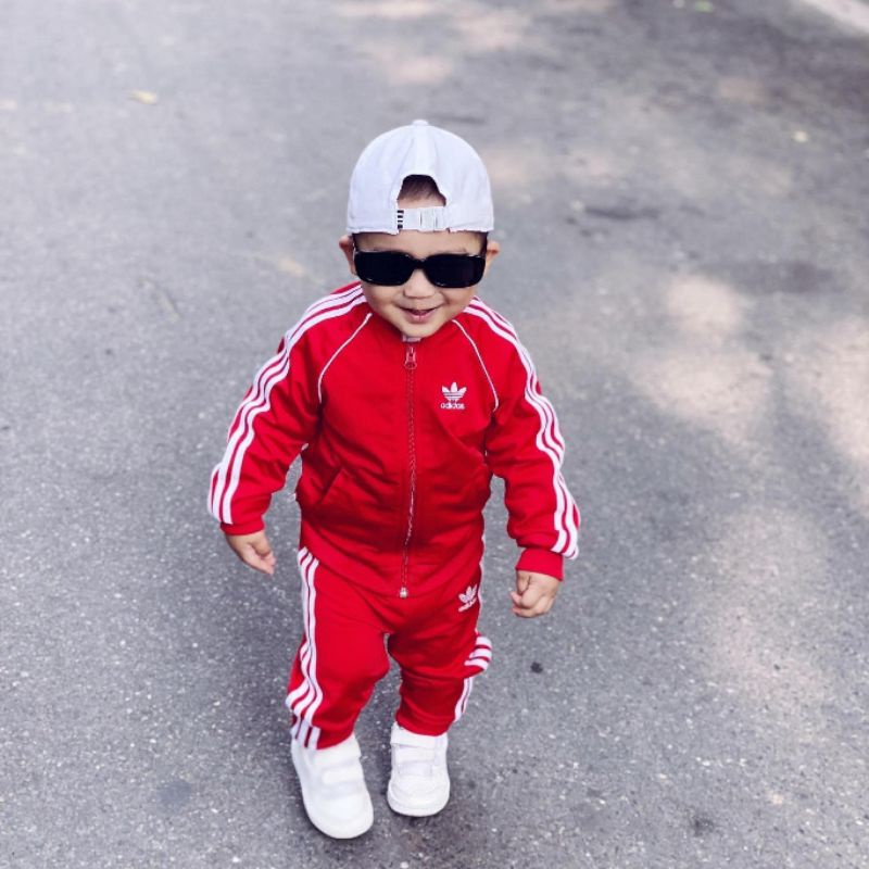 Set thể thao thu đông Adidas bé trai/gái SST đỏ