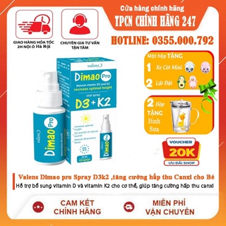 Dimao pro D3 K2 dạng xịt ,hỗ trợ tăng chiều cao Valens Dimao pro Spray