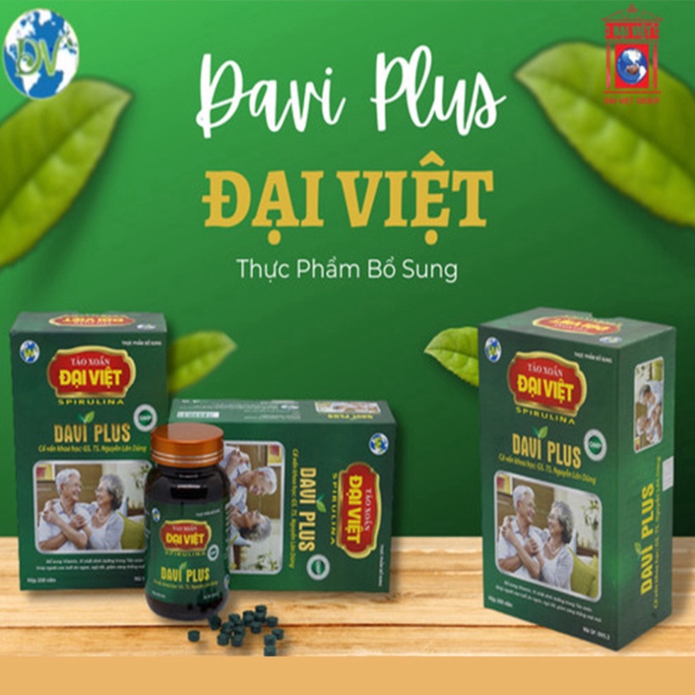 Tảo xoắn DAVI PLUS Đại Việt - Giúp ăn ngon, ngủ sâu giấc hơn ở người cao tuổi (200viên)