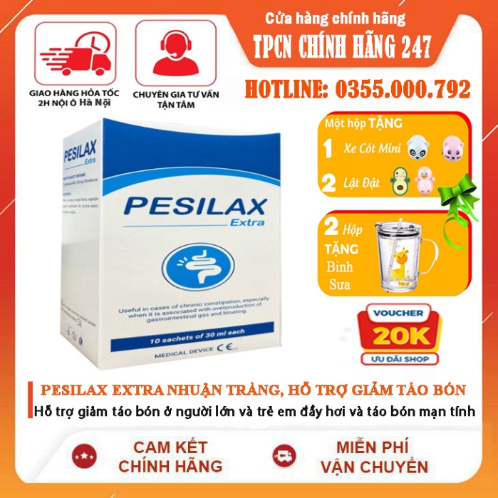 PESILAX EXTRA NHUẬN TRÀNG, HỖ TRỢ GIẢM TÁO BÓN [ NHẬP KHẨU ITALY ][ Hộp 10 gói ]