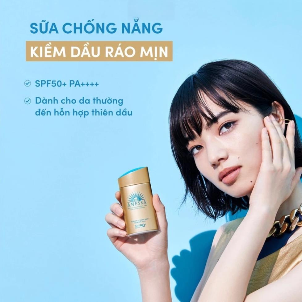 Kem Chống Nắng Anessa Perfect UV Sunscreen Skincare Milk + Gel SPF 50+ PA++++