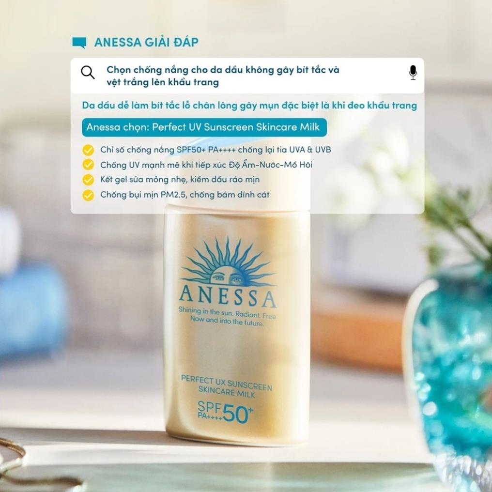 Kem Chống Nắng Anessa Perfect UV Sunscreen Skincare Milk + Gel SPF 50+ PA++++