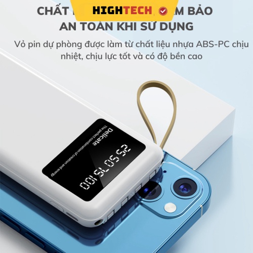 Sạc Dự Phòng dung lượng 20000mah TZ08 Chính hãng , Tích Hợp 4 Dây Sạc, Sạc Không Nóng Máy, Bảo Hành 12 Tháng TECHHIGH