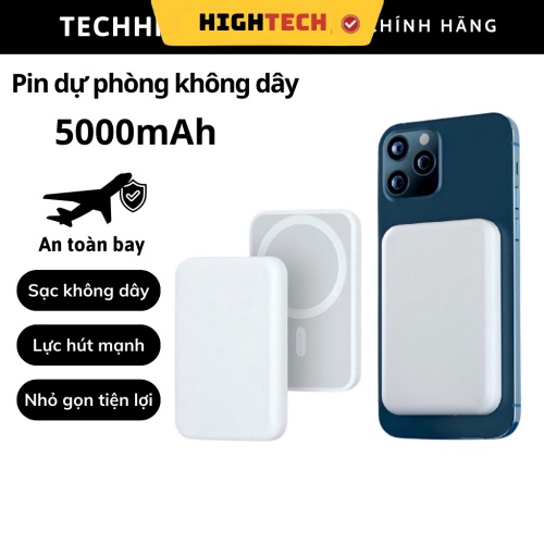 Pin sạc dự phòng TECHHIGH dung lượng 5000mAh tích hợp sạc từ tính cho nhiều thiết bị điện thoại