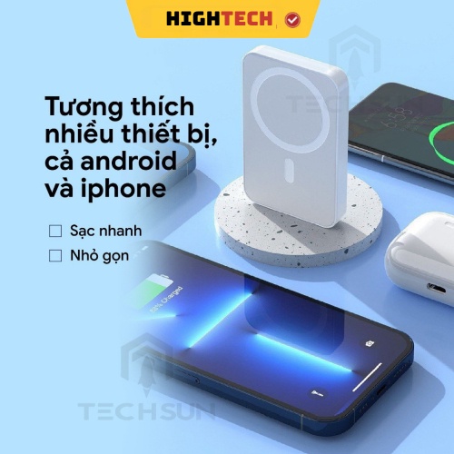 Pin Sạc Dự Phòng Không Dây Từ Tính 15W 10000mAh BH12TH TECHHIGH
