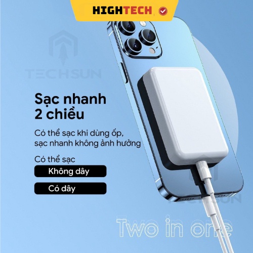 Pin Sạc Dự Phòng Không Dây Từ Tính 15W 10000mAh BH12TH TECHHIGH