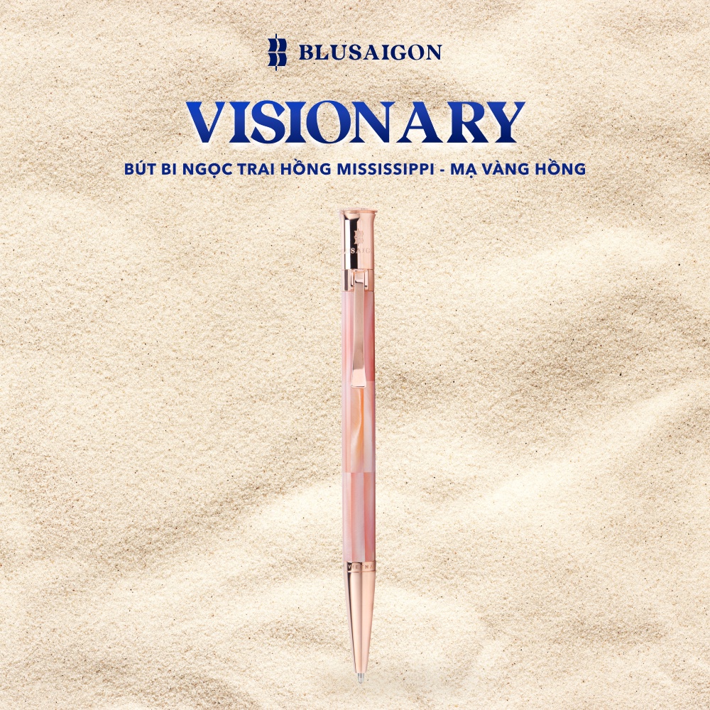 Bút Ký Cao Cấp BLUSAIGON Visionary Ngọc Trai Hồng Mississipi 003012004 - Khoen Hồng