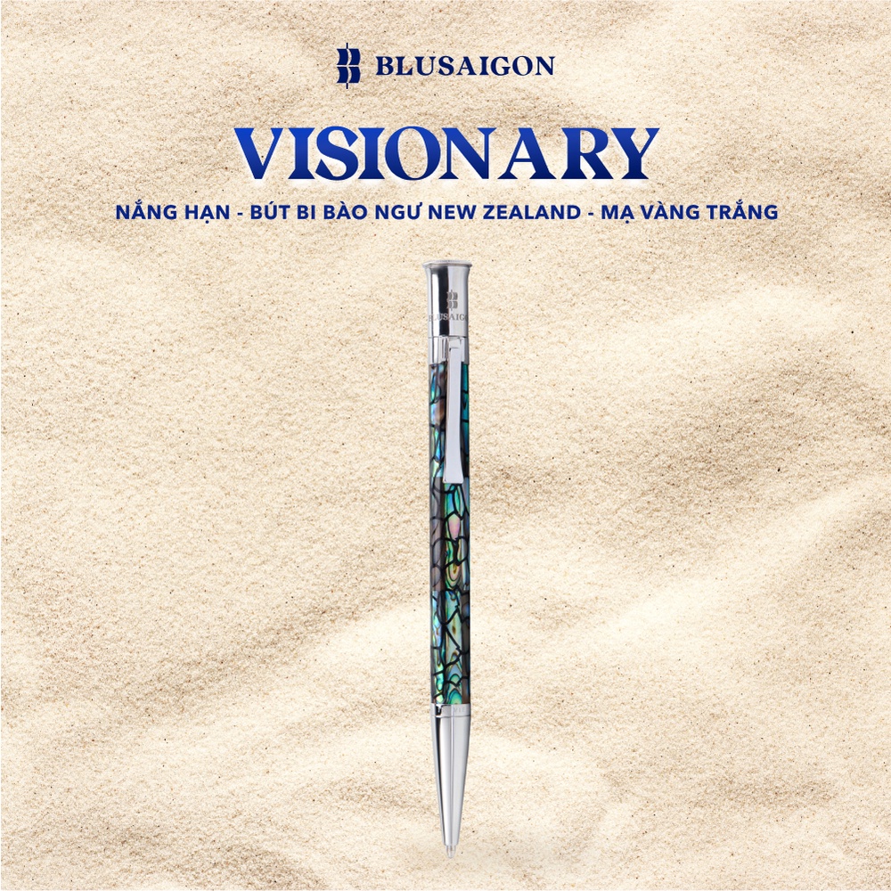 Bút Ký Cao Cấp BLUSAIGON Visionary Nắng Hạn Bào Ngư New Zealand 00cc - Khoen Trắng