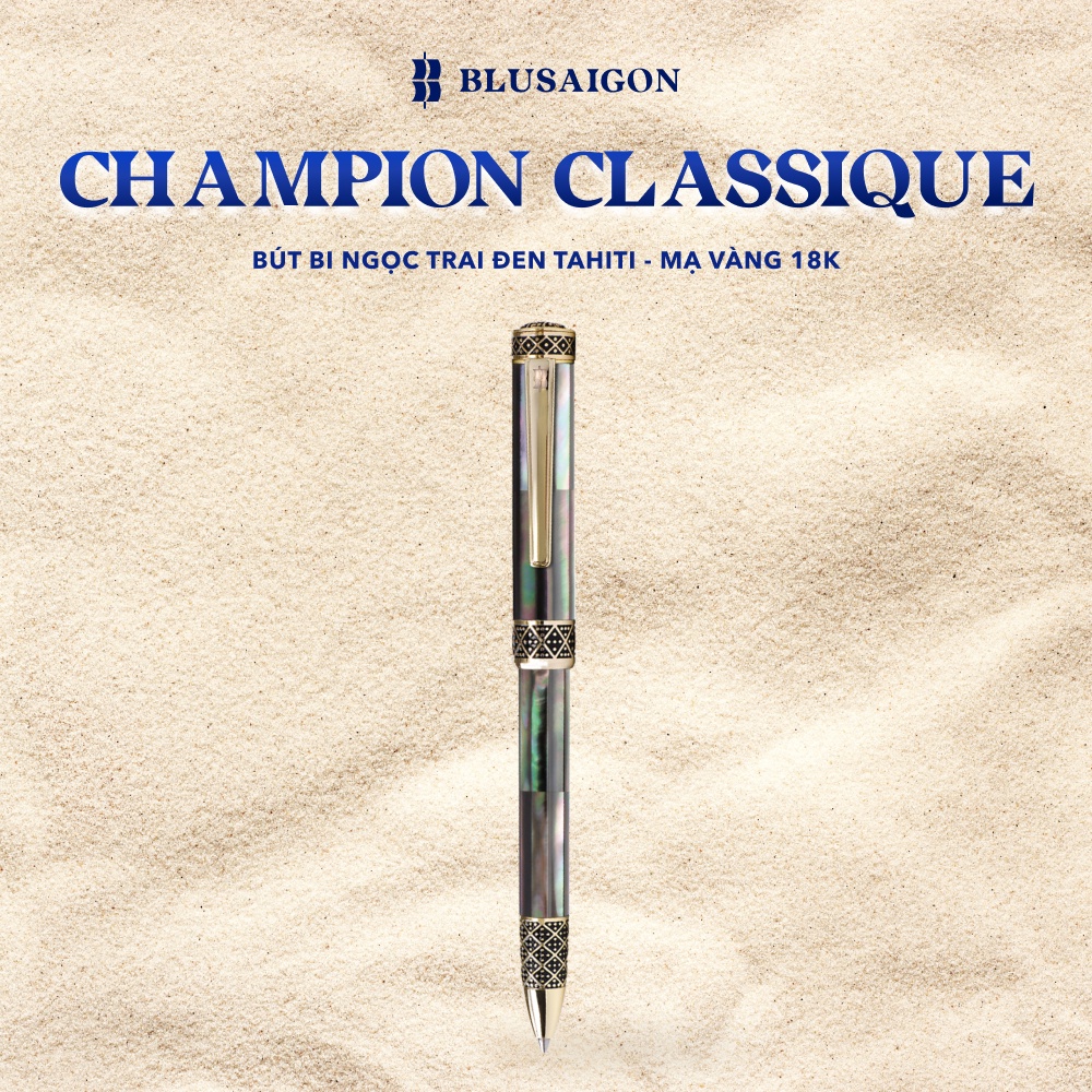 Bút Ký Cao Cấp BLUSAIGON Champion Ngọc Trai Đen Tahiti 020015002 - Khoen Vàng