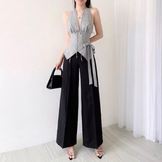 Áo cổ yếm hở lưng Delwyn Top AIME STUDIO nữ [FREESHIP] Áo cổ xẻ sâu chiết eo phong cách trưởng thành, quyến rũ, HOT