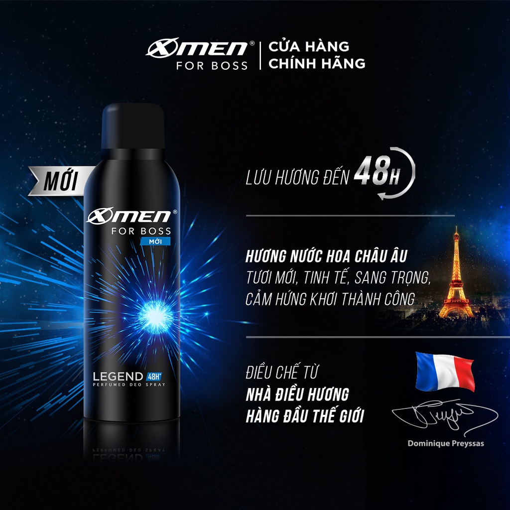 Combo 2 chai xịt khử mùi X-men For Boss 150ml - Legend