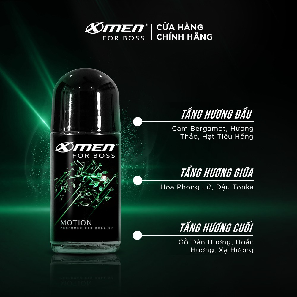 Lăn khử mùi X-Men For Boss Motion 50ml - Mùi hương năng động phóng khoáng