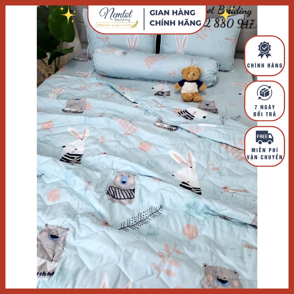 💙SIÊU PHẨM💙 Trọn Bộ Ga Gối Chăn Chần Bông Lụa Tencel Than Hoạt Tính Mát Mềm Mịn Thấm Hút Mồ Hôi, Chăn Ga Gối Lụa Mát_HCM