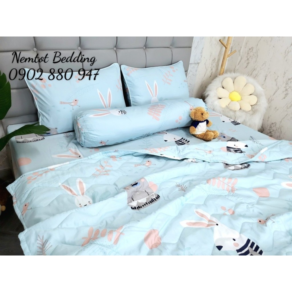 💫ĐỦ SIZE💫 Bộ Ga Gối Lụa Tencel Than Hoạt Tính Thoáng Mát, Bộ 4 Món Ga Gối, Vỏ Gối Ôm May Khóa Kéo, Đủ Kích Thước Đến 2m2