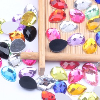 5 hạt đáy bằng đế bẹt chất liệu nhựa hình pha lê giọt nước nguyên liệu làm trâm làm trang sức cổ trang cosplay cổ phục