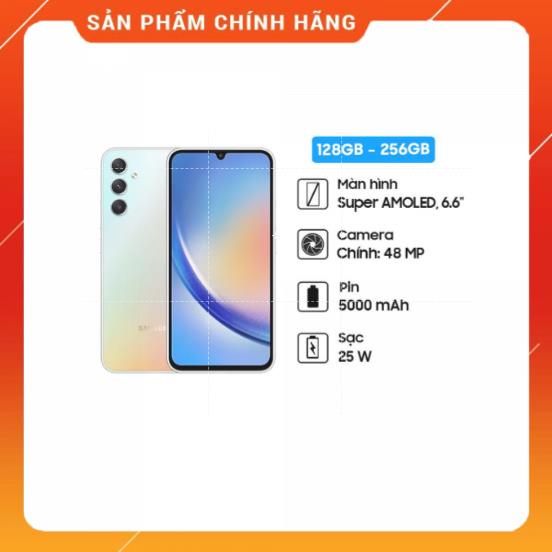 Điện thoại Samsung Galaxy A34 5G - Hàng chính hãng, Mới 100%, Bảo hành 12 tháng