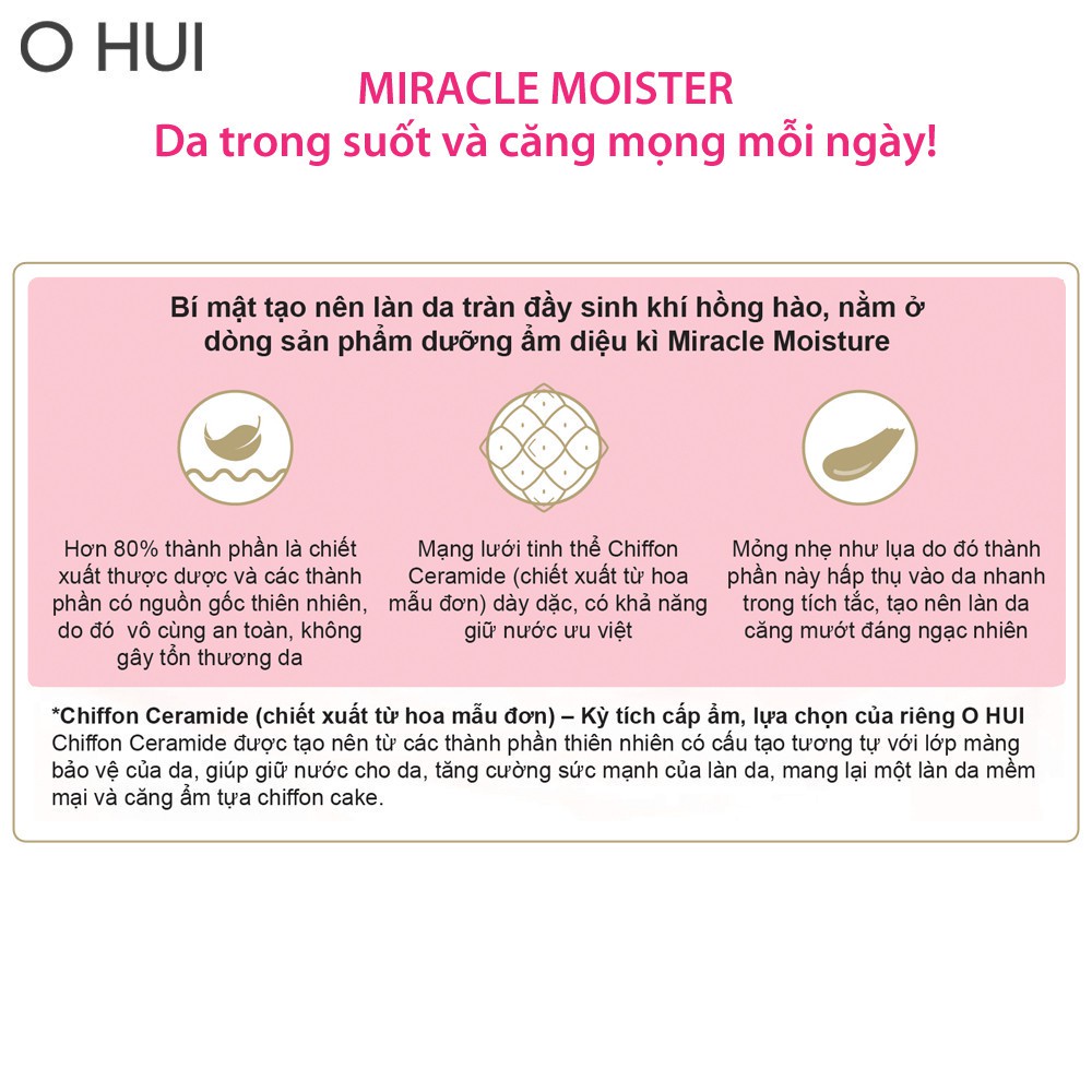[Mã COSLUX09 giảm 120K đơn 1500K] Kem dưỡng ẩm mịn mượt căng sáng da OHUI Miracle Moisture Cream 60ml